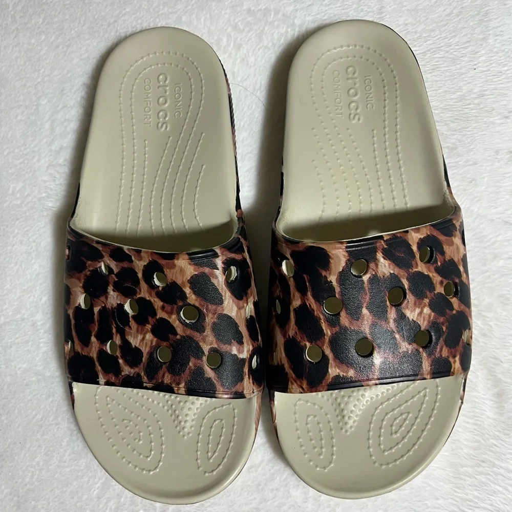 Crocs‎ Leopard Print Men Sandals Sz 11